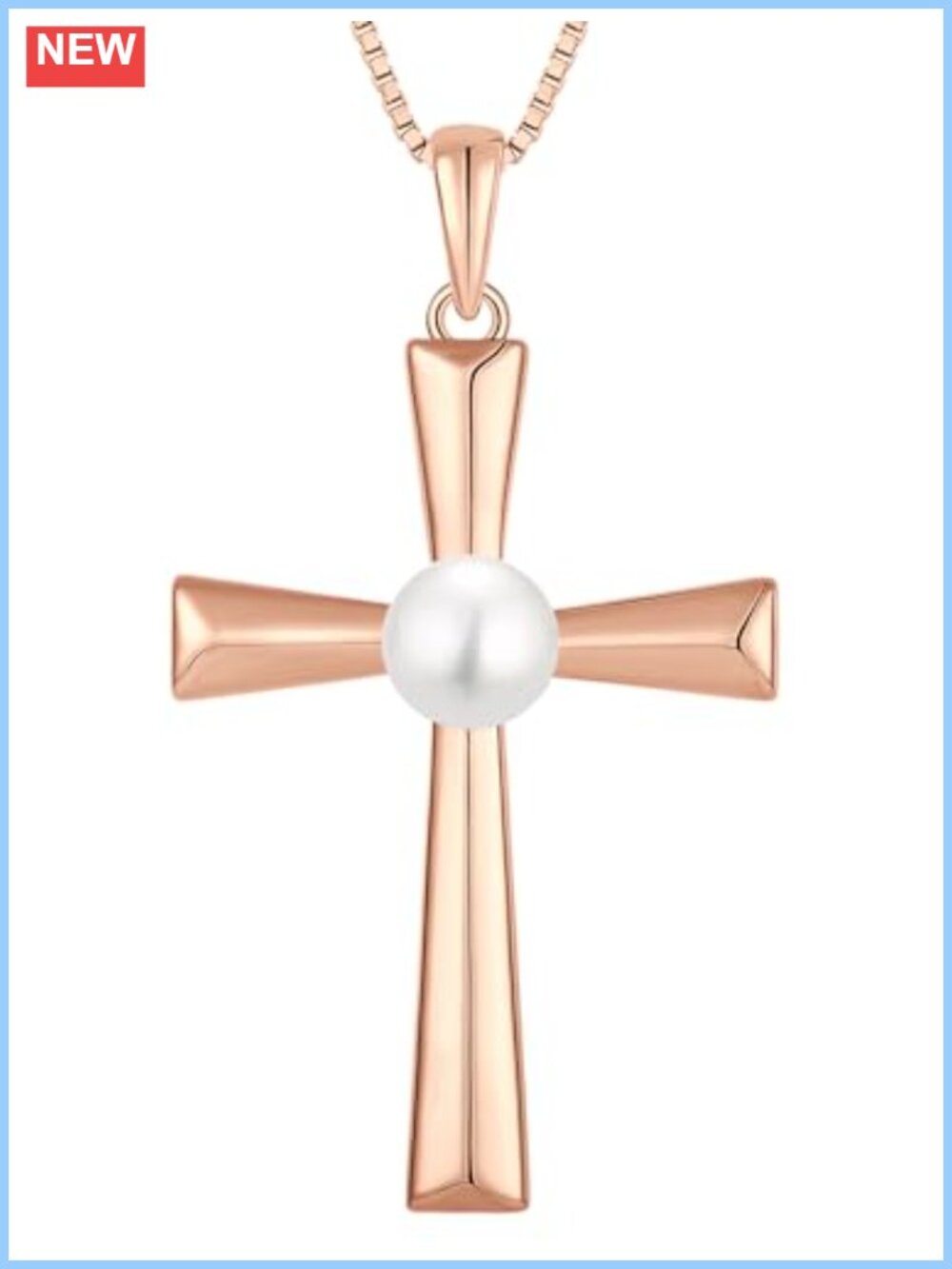 925 Sterling Silver Cross Necklace Freshwater Pearl Halo Pendant Religious
